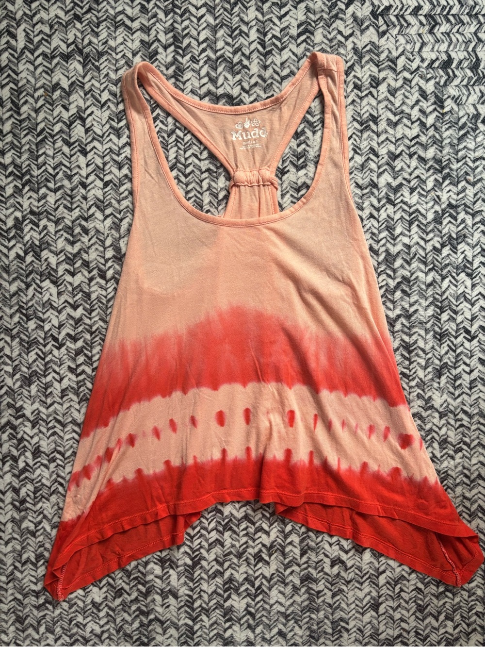 Womens Medium Mudd Summer Festival Flowy Tie-Dye Cotton Modal Racerback Tank Top
